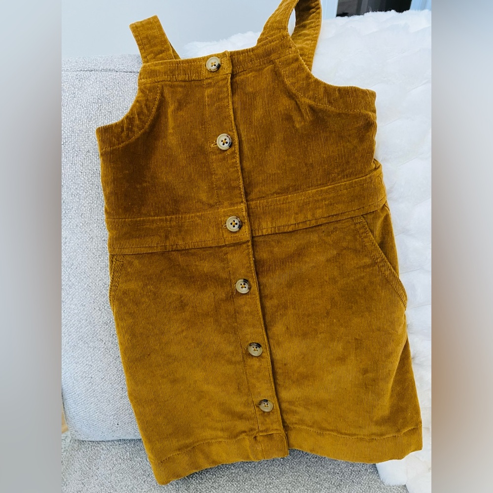 Adorable JCREW golden toddler overall dress Size 3
